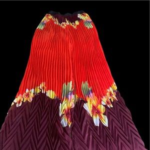 NWOT multi colored sheer crepe palazzo pants